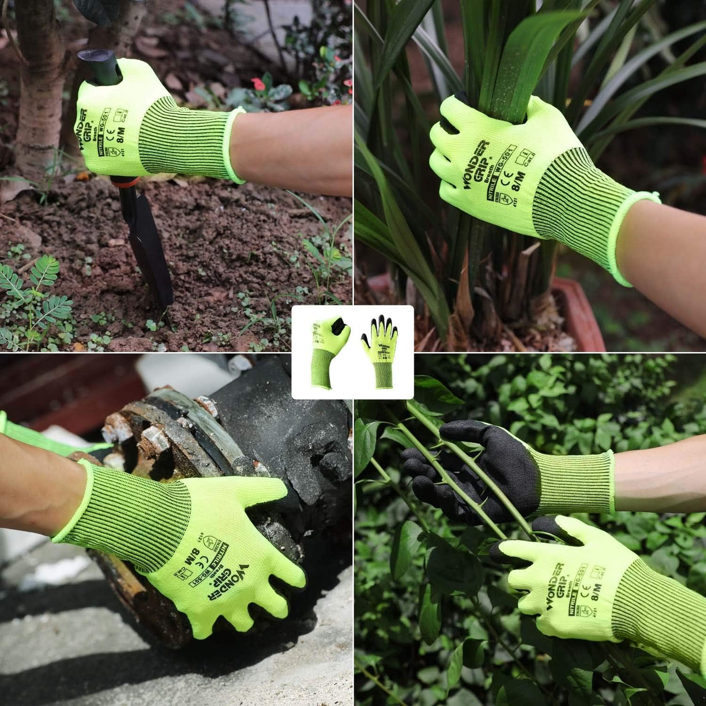Guantes de Trabajo con Agarre Milagroso - Guantes Antideslizantes para Jardinería y Manualidades Guantes de Trabajo con Agarre Milagroso