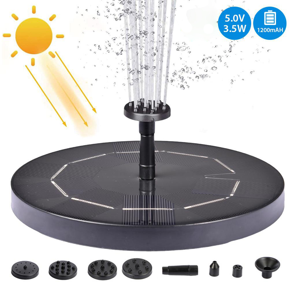 Fuente Burbujeante con Panel Solar Burbujeador de Agua Alimentado por Energía Solar para Baños de Pájaros