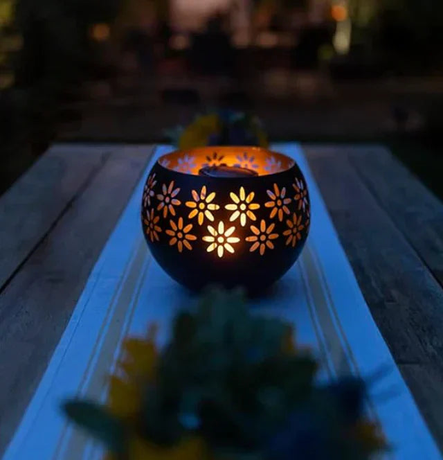 Lámpara De Vela Con Estampado De Flores - Lámpara De Mesa LED Decorativa Para Una Iluminación Con Estilo Lámpara De Mesa Led Decorativa Con Estampado De Flores