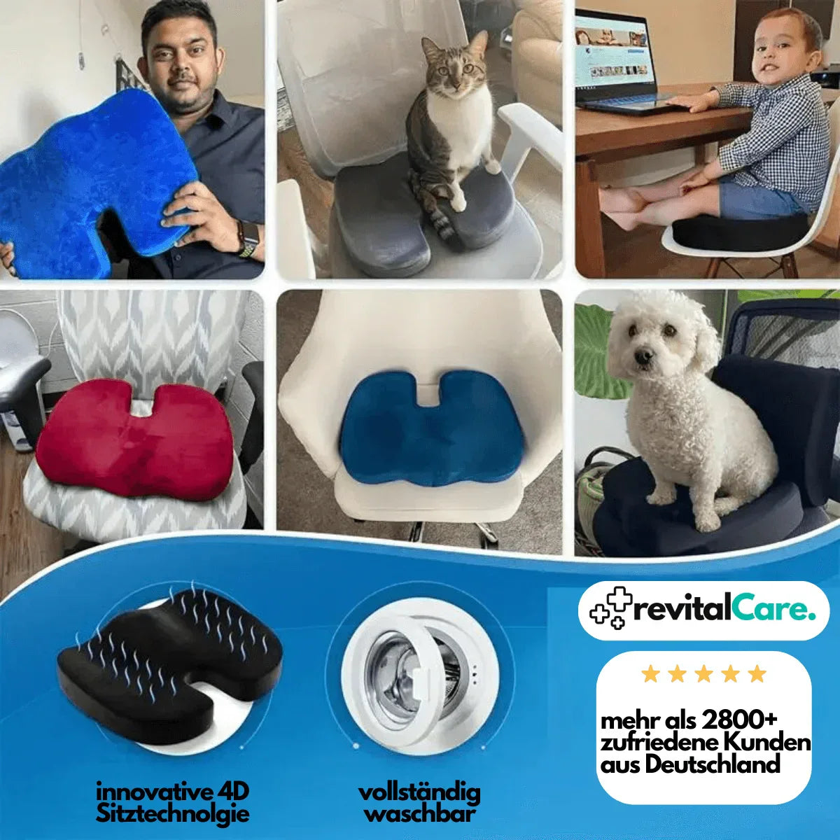 Cojín de Asiento de Confort Ergonómico 4d con Soporte Ortopédico