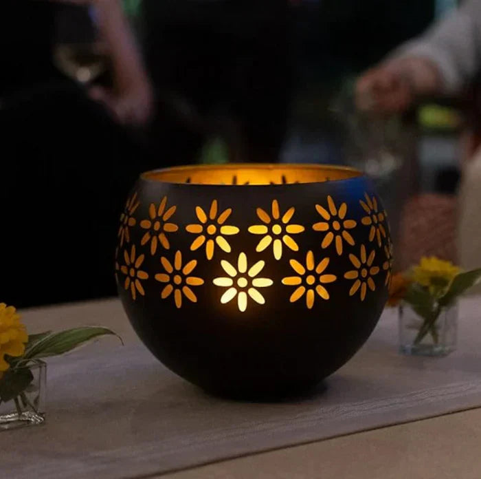 Lámpara De Vela Con Estampado De Flores - Lámpara De Mesa LED Decorativa Para Una Iluminación Con Estilo Lámpara De Mesa Led Decorativa Con Estampado De Flores