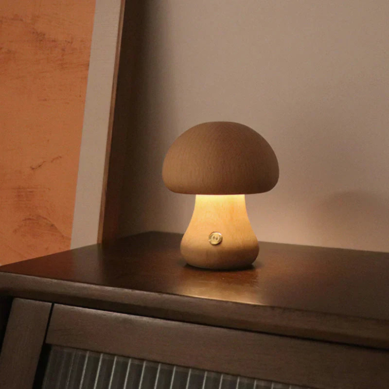 Luz De Noche LED De Seta De Madera - Lámpara Encantadora En Diseño Natural Para Un Ambiente Acogedor
