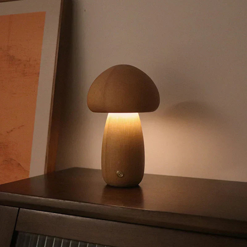 Luz De Noche LED De Seta De Madera - Lámpara Encantadora En Diseño Natural Para Un Ambiente Acogedor