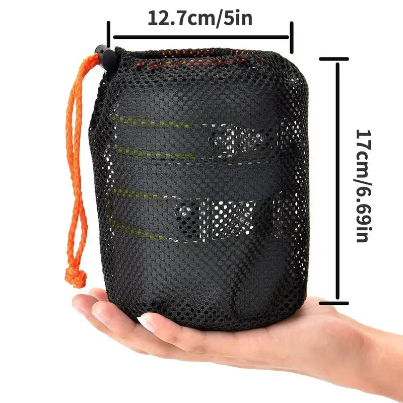Batería De Cocina Para Camping Con Cubertería De Acero Inoxidable Y Bolsa De Transporte Batería De Cocina Para Camping Con Cubertería De Acero Inoxidable Y Bolsa De Transporte