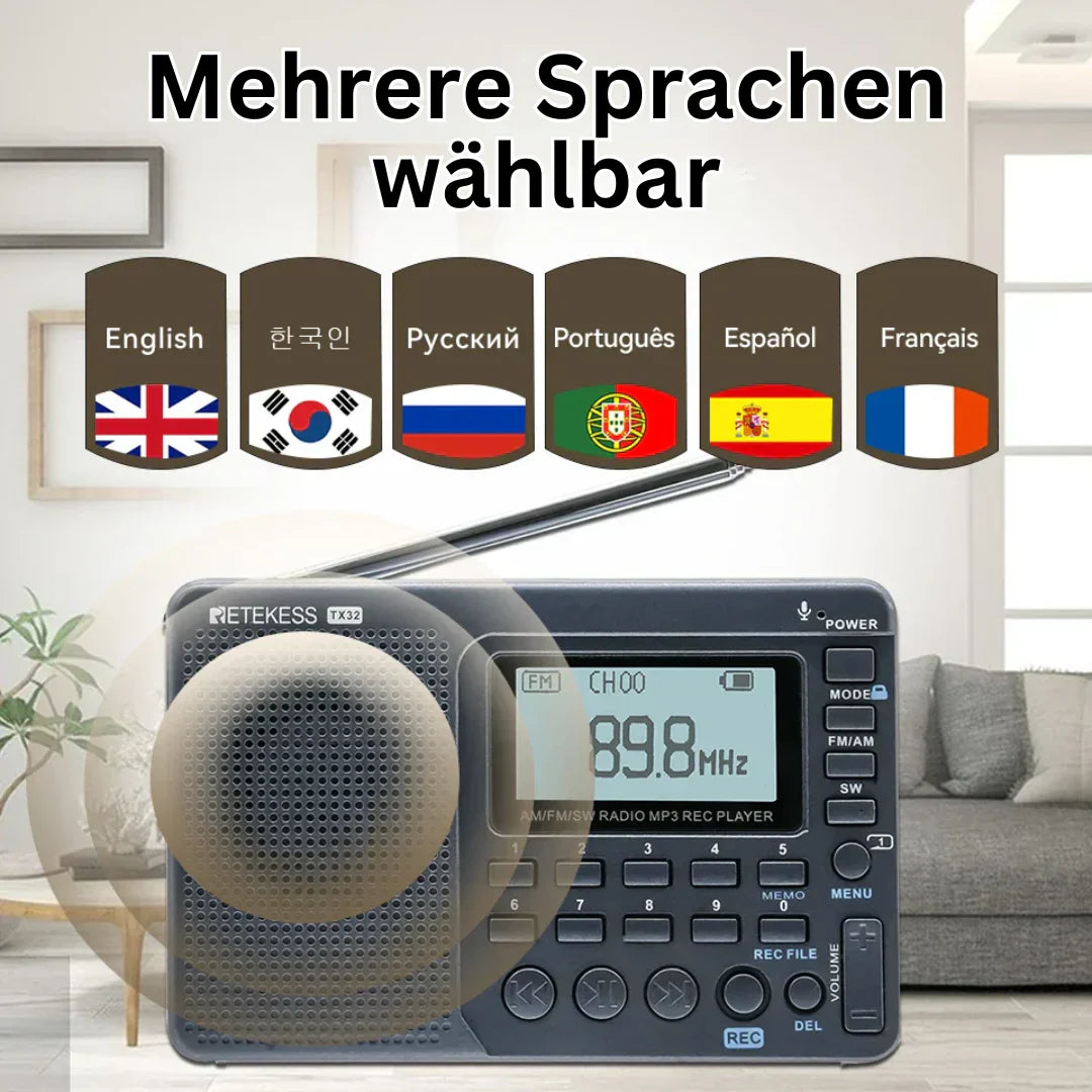 Radio Am / Fm / Sw Portátil Y Compacta Con Reproductor Mp3 Y Batería Recargable De Larga Duración