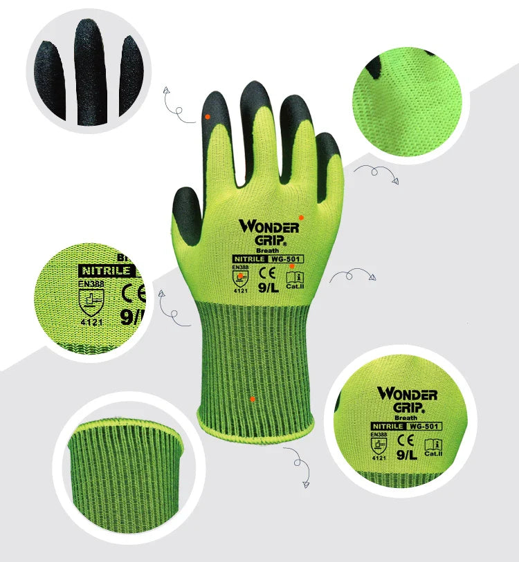 Guantes de Trabajo con Agarre Milagroso - Guantes Antideslizantes para Jardinería y Manualidades Guantes de Trabajo con Agarre Milagroso