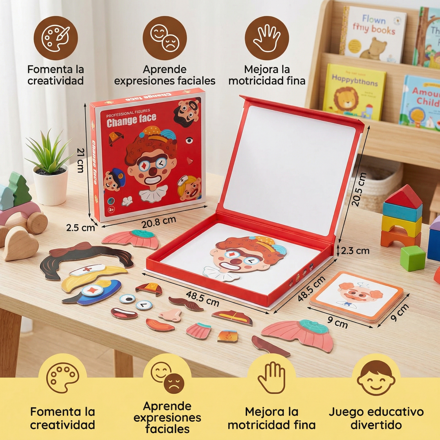 Rompecabezas educativo de expresiones faciales para niños