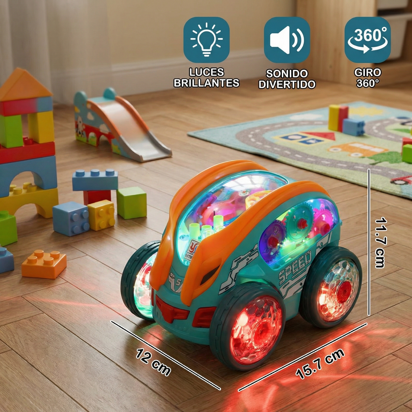 Coche acrobático luminoso