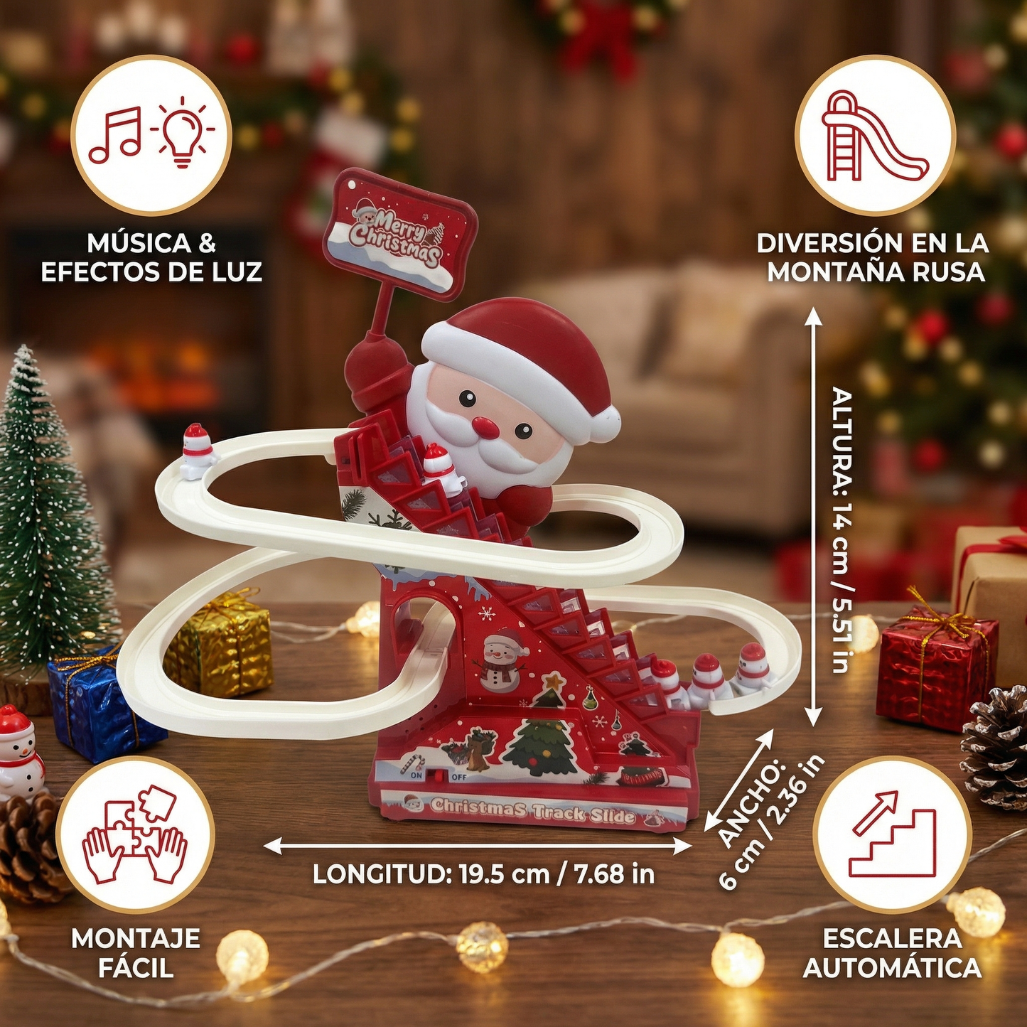 Diversión en la montaña rusa de Papá Noel