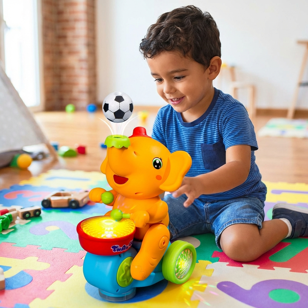 Juguete elefante con pelota voladora