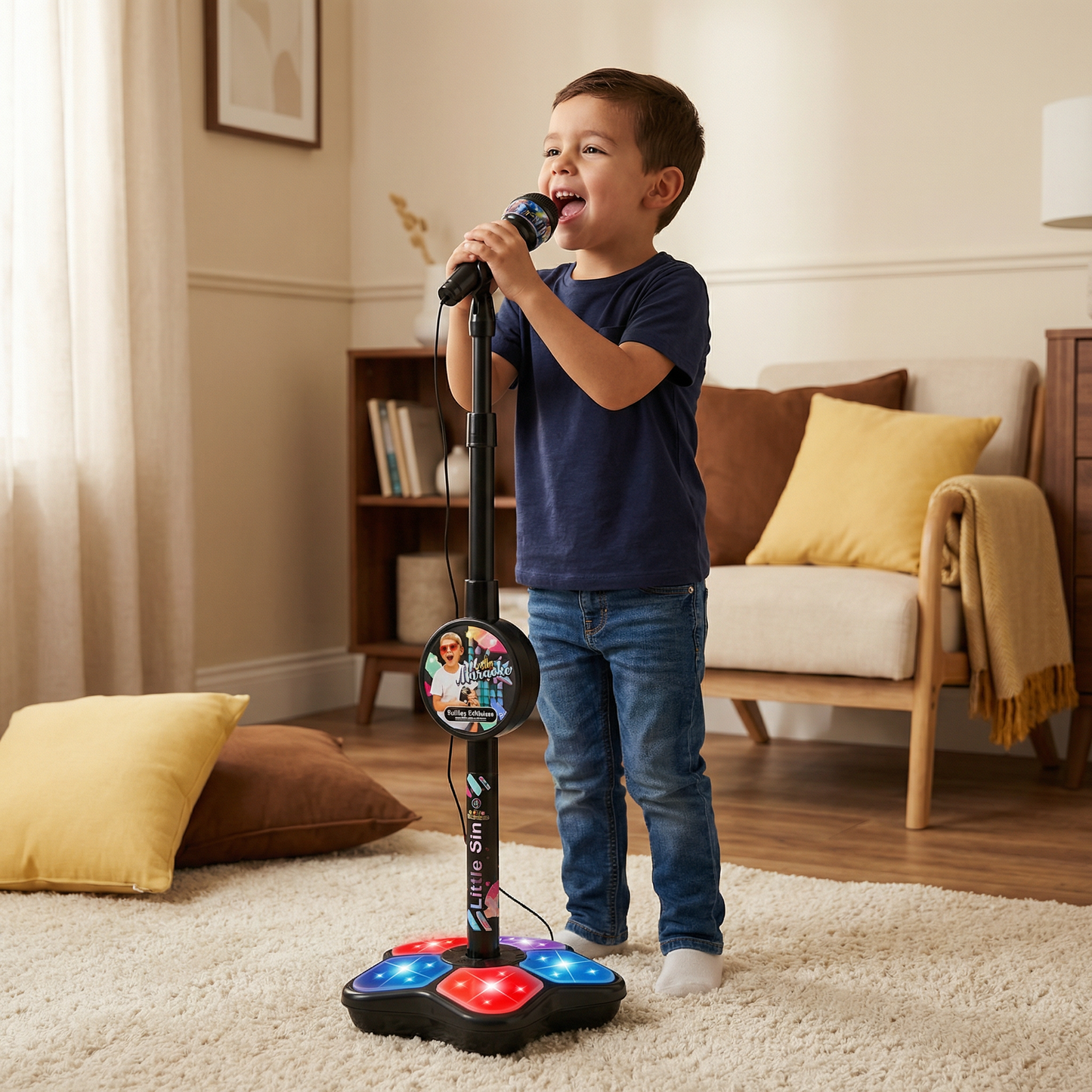Set de karaoke para niños con micrófono y soporte – Juego educativo musical