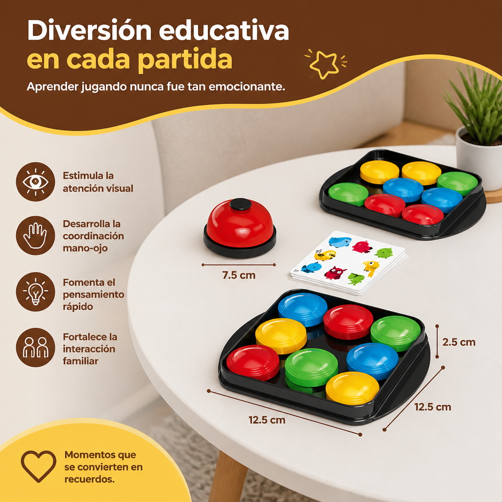 Juego Educativo Familiar De Campana Para Combinar Colores Y Patrones