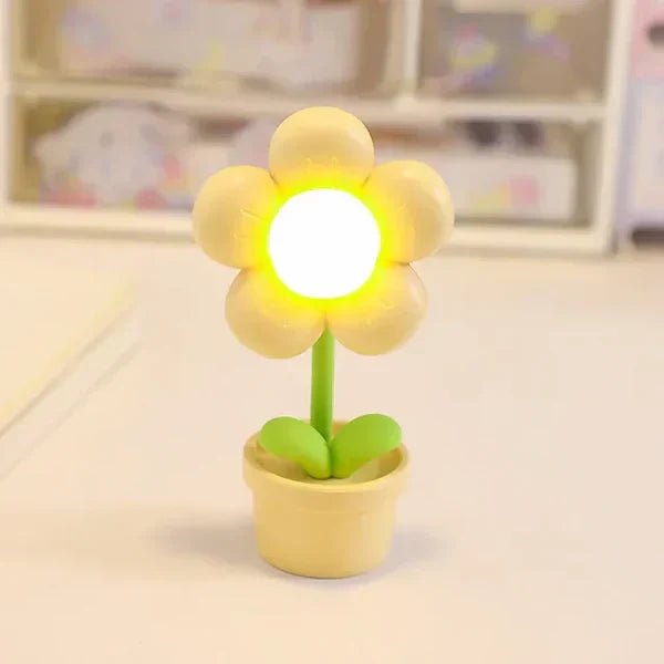 Linda Lámpara De Noche De Flores Para Niños - Lámpara De Mesa Led En Diseño De Flores Para La Habitación De Los Niños