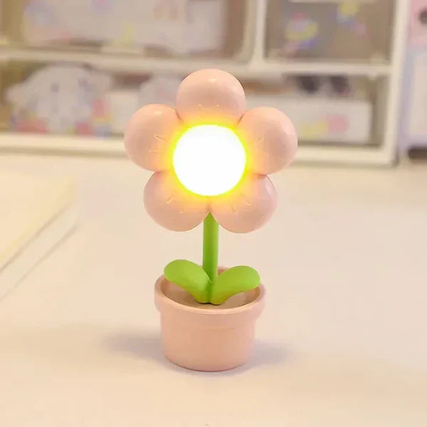 Linda Lámpara De Noche De Flores Para Niños - Lámpara De Mesa Led En Diseño De Flores Para La Habitación De Los Niños