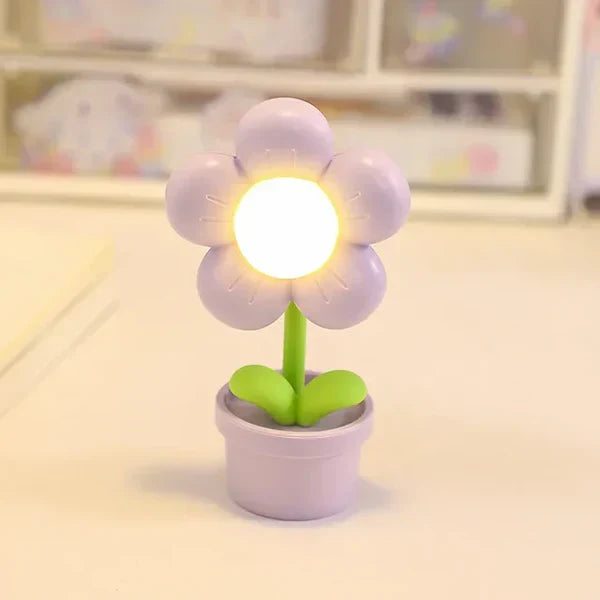 Linda Lámpara De Noche De Flores Para Niños - Lámpara De Mesa Led En Diseño De Flores Para La Habitación De Los Niños