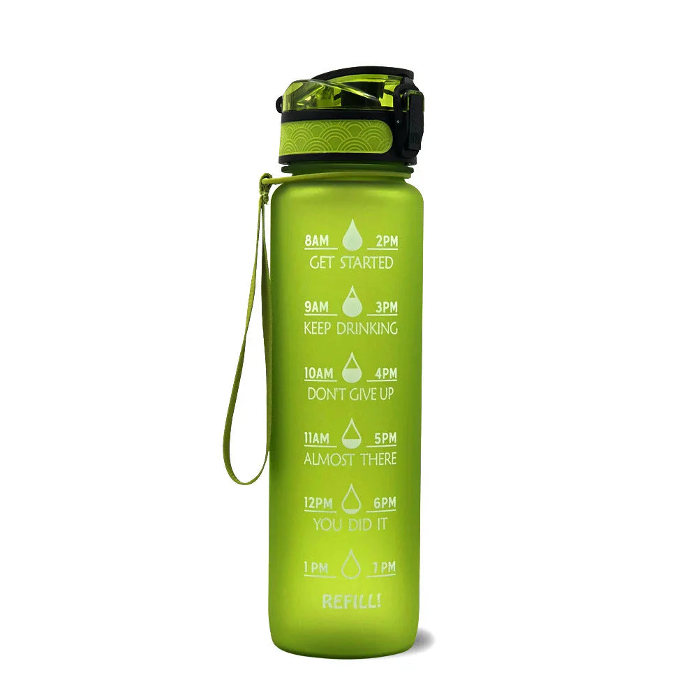 Botella De Agua Motivacional Con Información Horaria