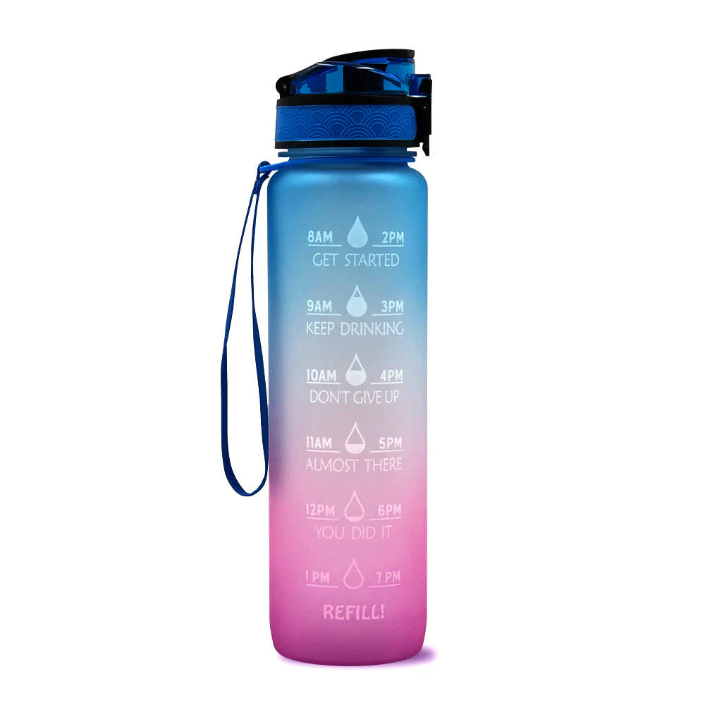 Botella De Agua Motivacional Con Información Horaria