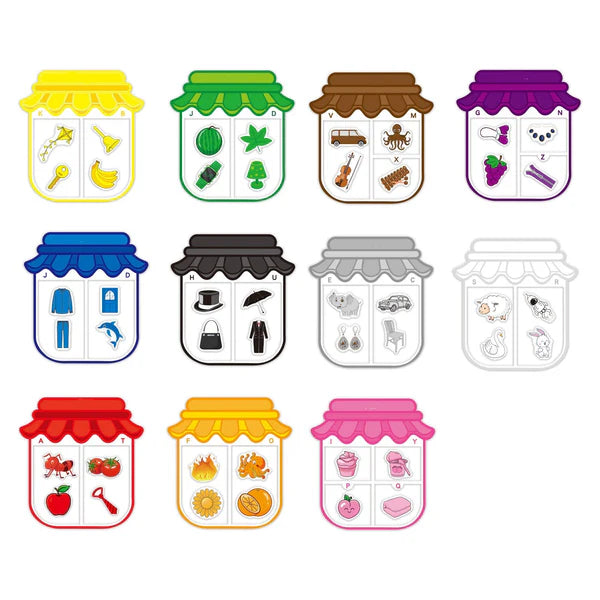 Juguete magnético de clasificación para niños | Divertido juego de emparejar colores para aprender objetos, formas y vocabulario diario