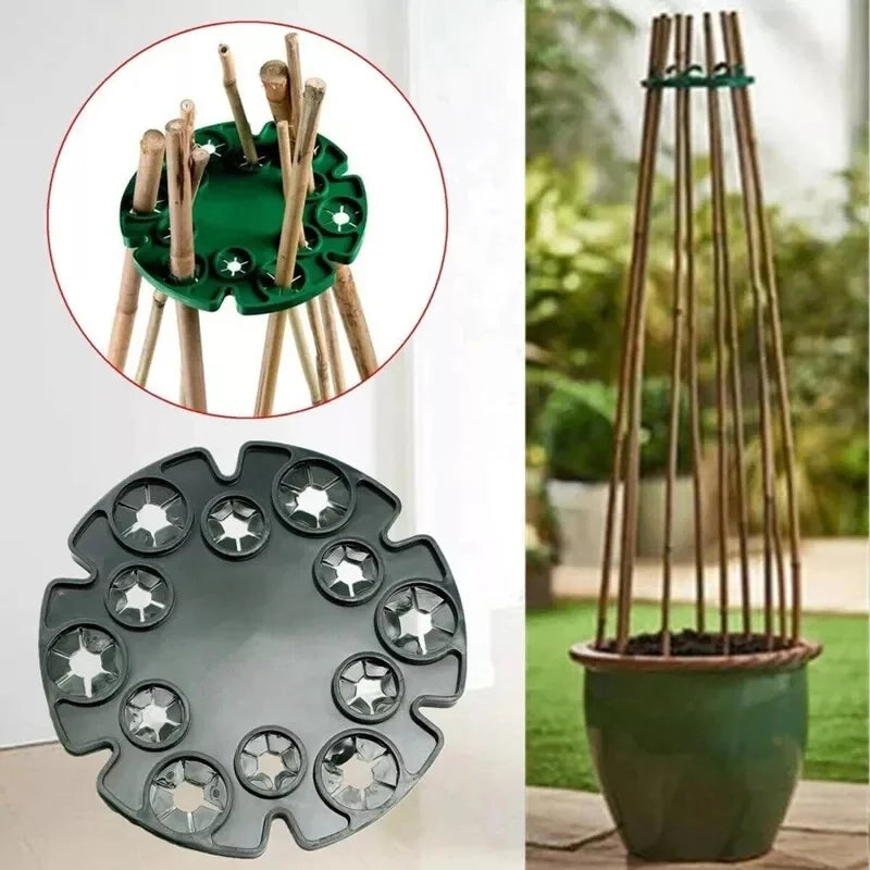 Anillo de Soporte para Plantas para Cañas de Bambú - Soporte Trepador Estable para Tomates y Plantas Trepadoras