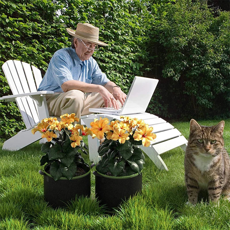 Saco De Lana Para Plantas - Robusto Contenedor De Jardín Con Asas Para Plantas