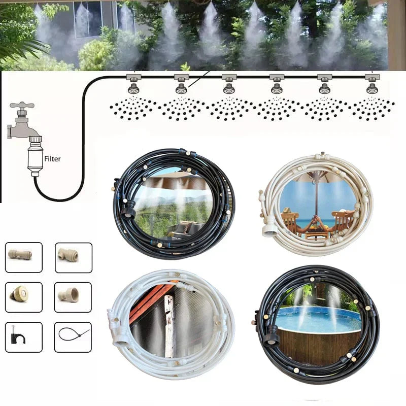 Sistema De Riego Para El Jardín - Kit De Riego Por Goteo Con Rociador Ajustable Y Accesorios