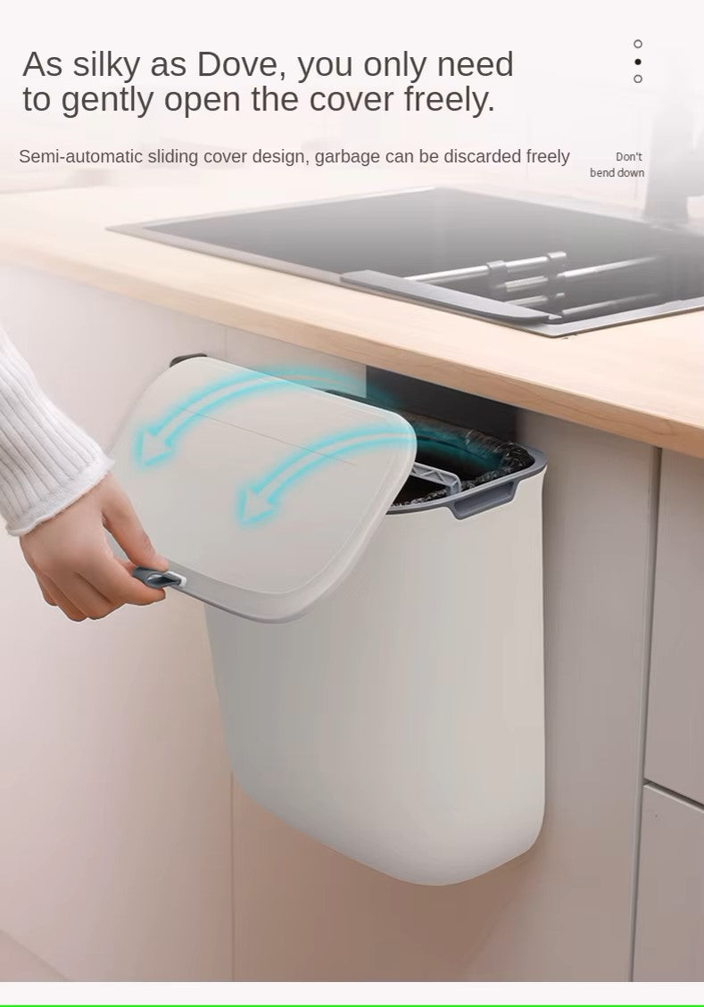 Práctico Cubo De Basura De Cocina Para Montaje En Pared - Cubo De Basura Giratorio Para Cocina , Baño Y Oficina