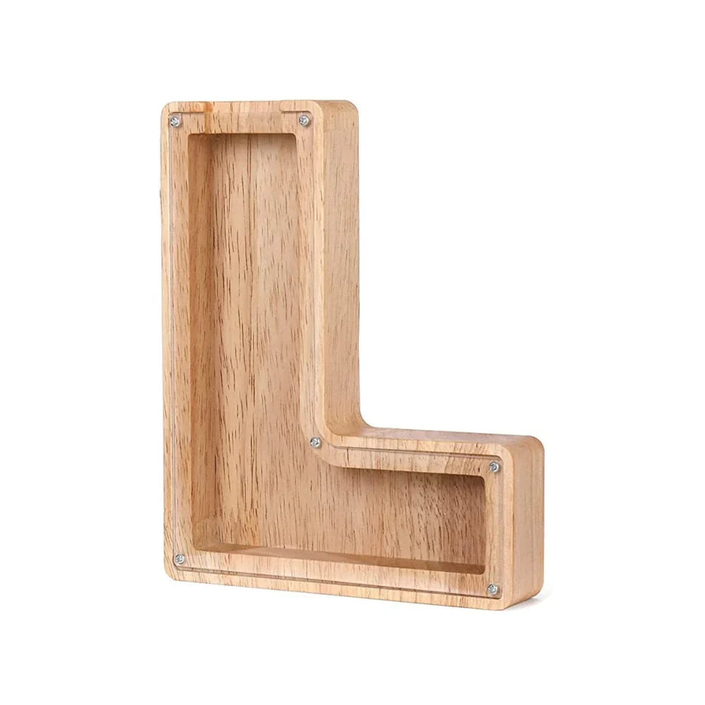Hucha De Madera Con Forma De Alfabeto Y Ventana Transparente Para Ahorrar Con Estilo