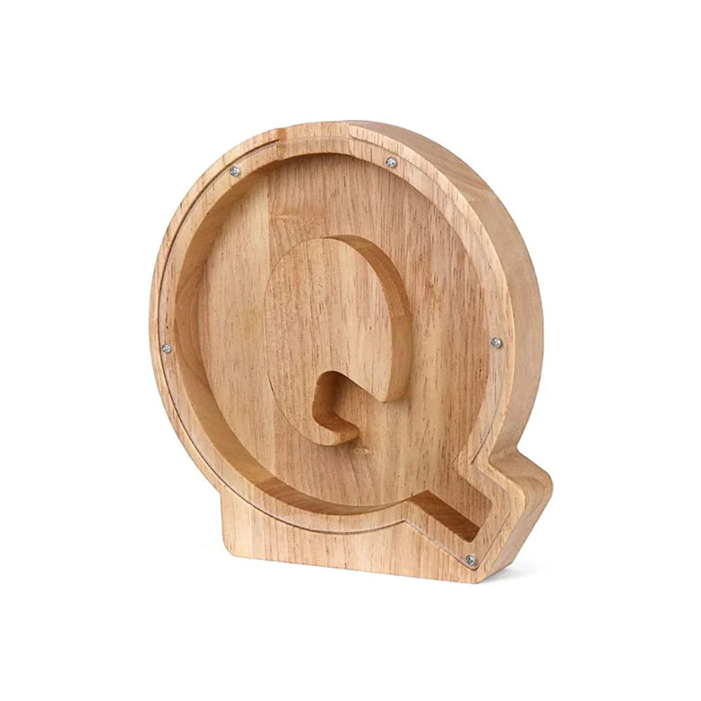 Hucha De Madera Con Forma De Alfabeto Y Ventana Transparente Para Ahorrar Con Estilo