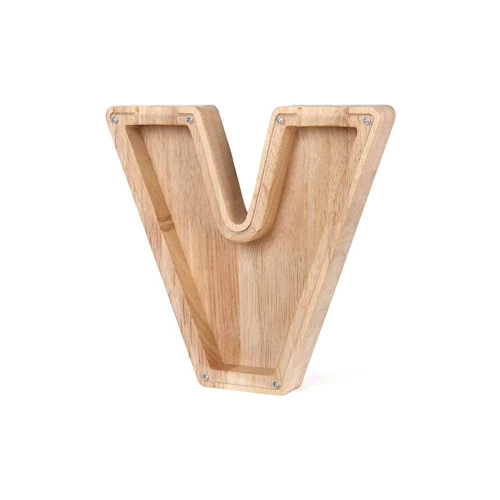 Hucha De Madera Con Forma De Alfabeto Y Ventana Transparente Para Ahorrar Con Estilo