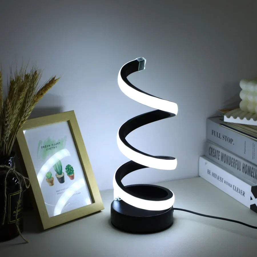Moderna Lámpara De Sobremesa Led En Espiral Lámpara De Sobremesa Led En Espiral