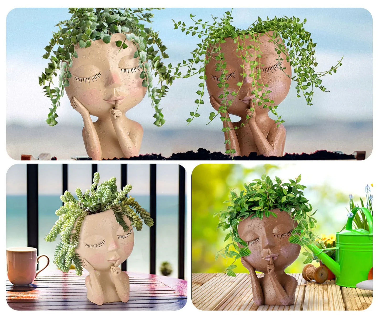 Maceta Decorativa - Maceta Creativa con Cara para Plantas de Interior y Suculentas Maceta Decorativa con Cara para Plantas de Interior y Suculentas