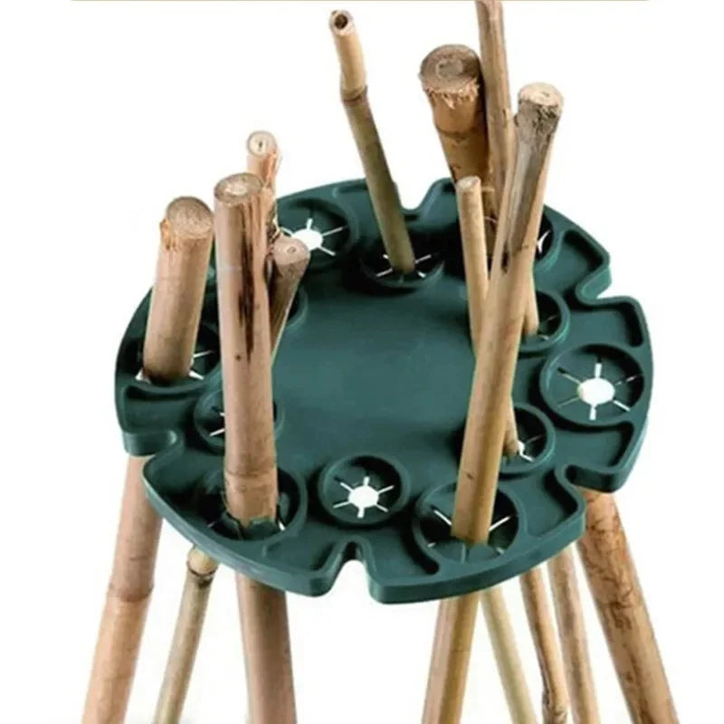 Anillo de Soporte para Plantas para Cañas de Bambú - Soporte Trepador Estable para Tomates y Plantas Trepadoras