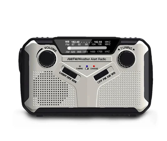 Radio De Emergencia Con Manivela Y Solar - Radio Dínamo Portátil Con Power Bank Y Linterna LED