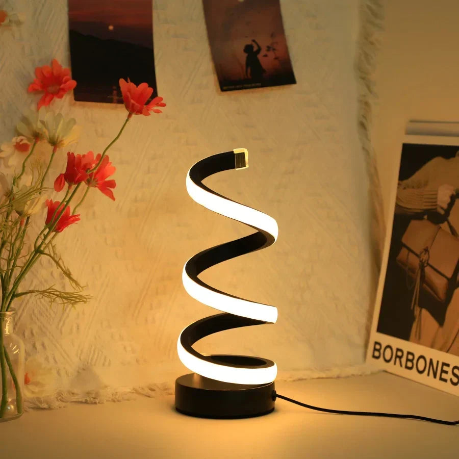 Moderna Lámpara De Sobremesa Led En Espiral Lámpara De Sobremesa Led En Espiral
