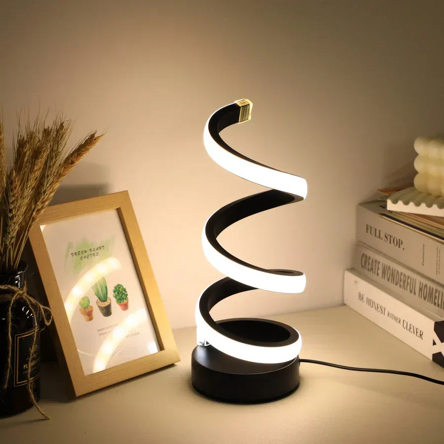 Moderna Lámpara De Sobremesa Led En Espiral Lámpara De Sobremesa Led En Espiral