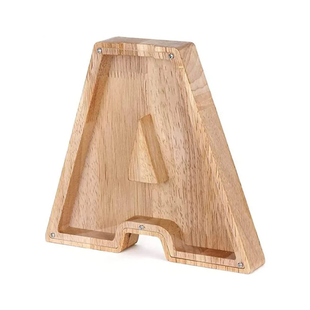 Hucha De Madera Con Forma De Alfabeto Y Ventana Transparente Para Ahorrar Con Estilo