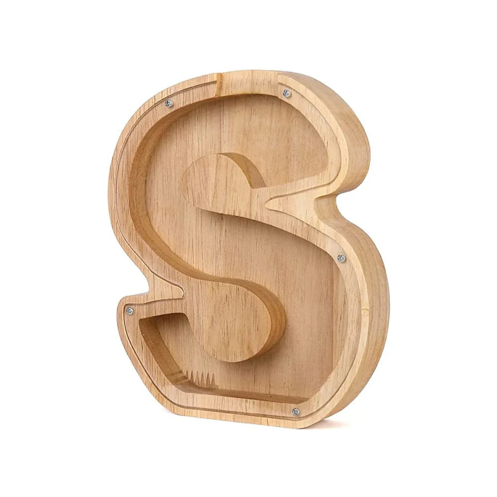 Hucha De Madera Con Forma De Alfabeto Y Ventana Transparente Para Ahorrar Con Estilo