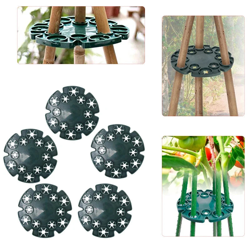 Anillo de Soporte para Plantas para Cañas de Bambú - Soporte Trepador Estable para Tomates y Plantas Trepadoras
