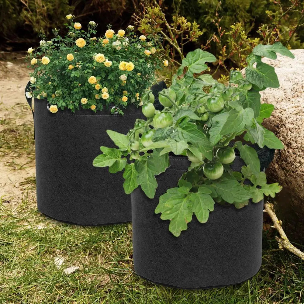 Bolsa de Fieltro para Plantas con Asas de Transporte - Transpirable y Duradera para Plantas y Flores de Jardín