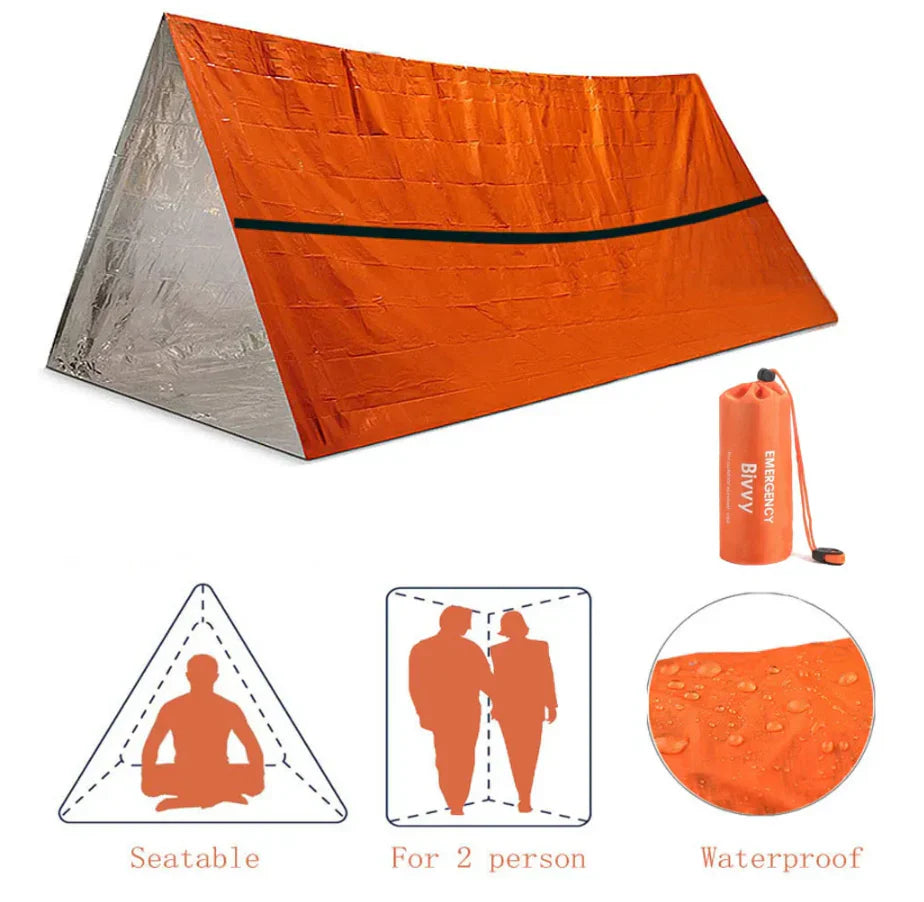 Tienda De Campaña De Supervivencia Para 2 Personas Con Aislamiento Térmico Para Aventuras Al Aire Libre