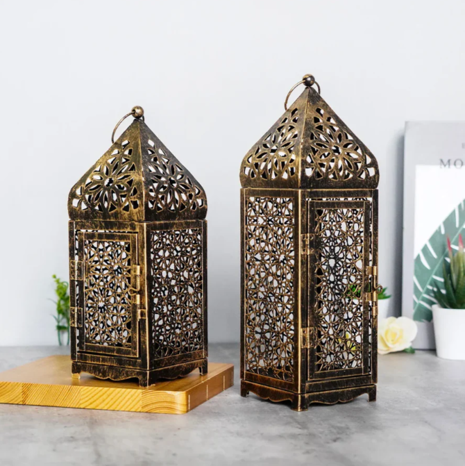 Linterna Vintage en Diseño de Bronce