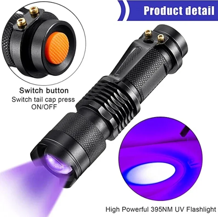 Linterna LED UV - Luz Ultravioleta para la Detección de Manchas y la Detección de Orina de Mascotas