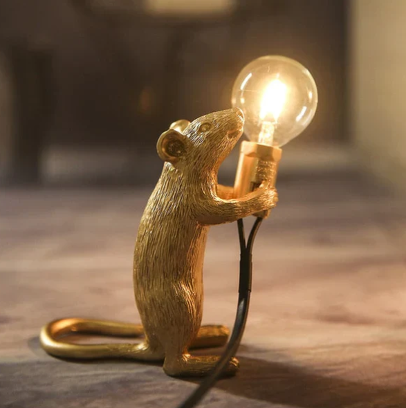 Lámpara de Mesa con Forma de Ratón Única