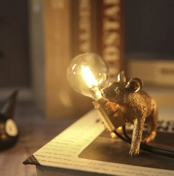 Lámpara de Mesa con Forma de Ratón Única