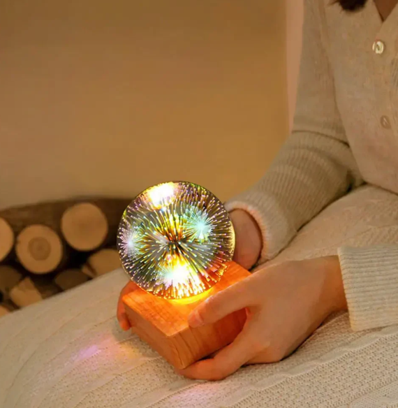 Lámpara de Bola de Cristal de Fuegos Artificiales en 3d