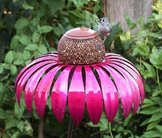 Comedero para Pájaros con Diseño de Flores Cuidado con los Pájaros
