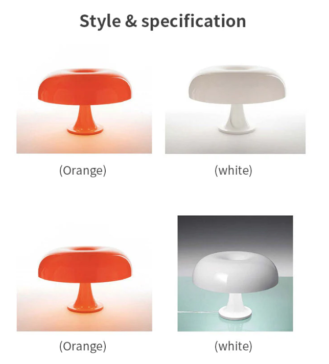 Lámpara de Sobremesa Led de Diseño Moderno con Forma de Seta - Minimalista para Dormitorio y Salón