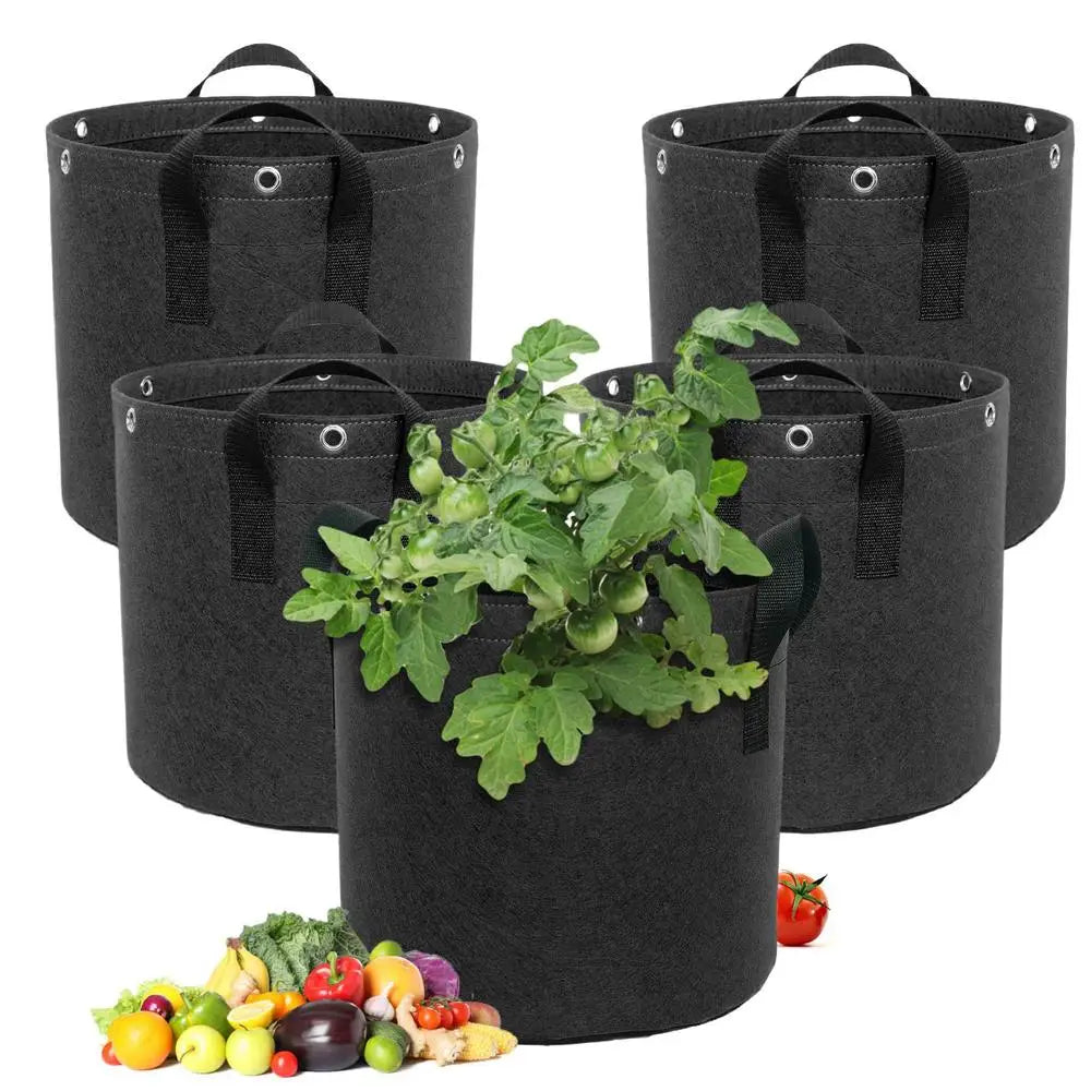 Bolsa de Fieltro para Plantas con Asas de Transporte - Transpirable y Duradera para Plantas y Flores de Jardín