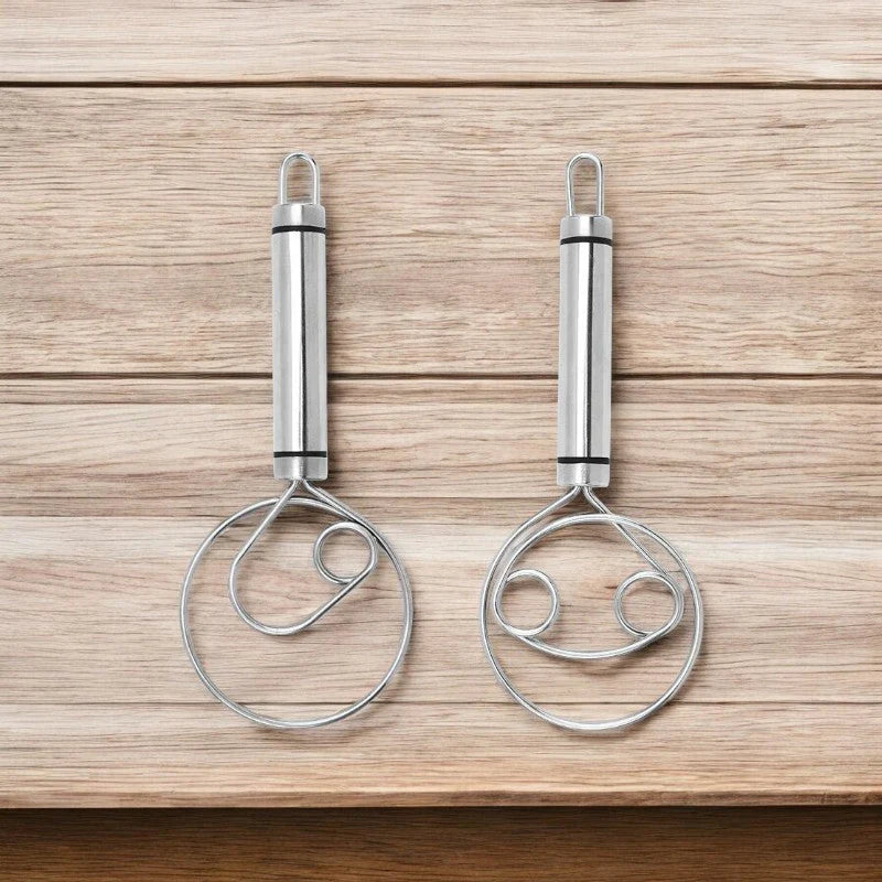 Batidor De Masa Danés De Acero Inoxidable Resistente - Diseño Duradero Y Ergonómico Para Hornear Y Cocinar De Forma Versátil