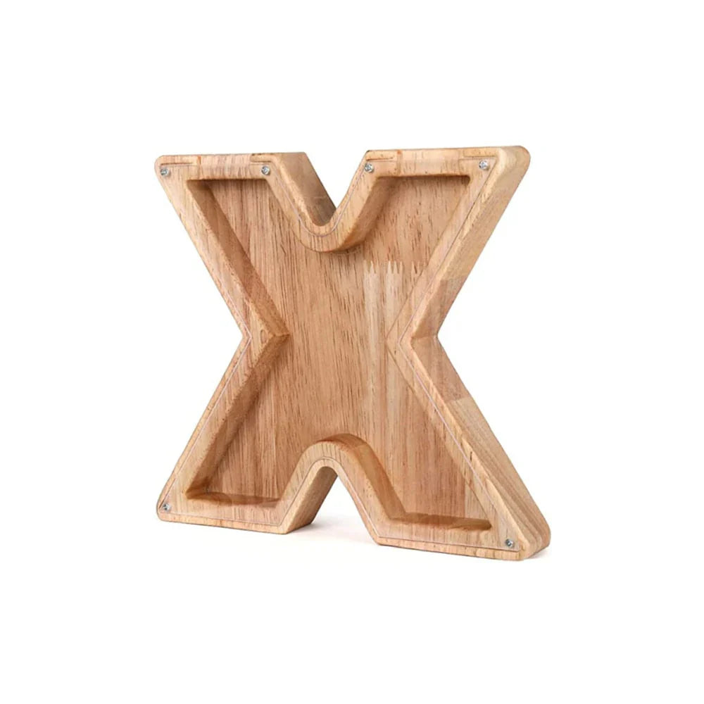 Hucha De Madera Con Forma De Alfabeto Y Ventana Transparente Para Ahorrar Con Estilo